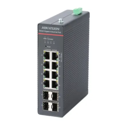 Hikvision DS-3T1512HP-SI-8P4F Промышленный 8-портовый управляемый коммутатор PoE