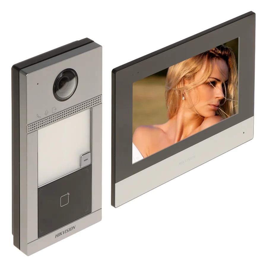 Hikvision DS-KIS604-P(C) Комплект DS-KV8113-WME1 (вызывная панель)+DS-KH6320-WTE1 (монитор 7“)+16гб