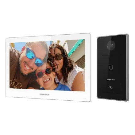 Hikvision DS-KIS608-P Комплект DS-KH6350-WTE1 (монитор 7“)+DS-KV6133-WME1 (вызывная панель)+32гб