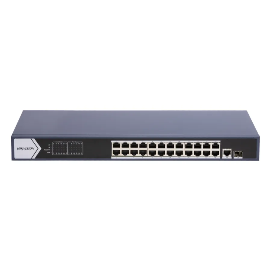 Hikvision DS-3E0526P-E(B) Коммутатор 24-портовый неуправляемый PoE