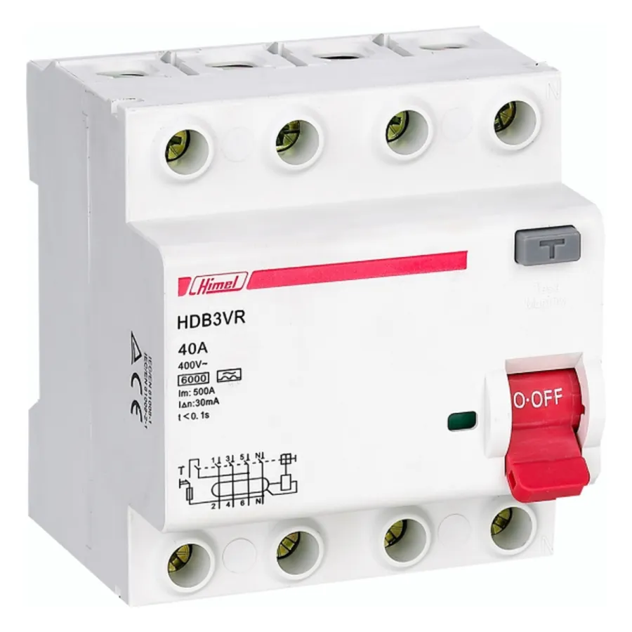 ВДТ Himel HDB3VR 4Р 25А 30мА тип AC 6кА