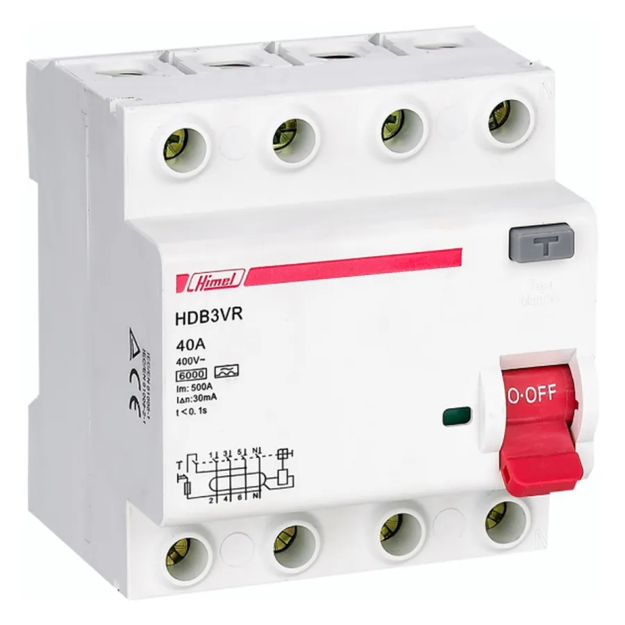 ВДТ Himel HDB3VR 4Р 40А 30мА тип AC 6кА