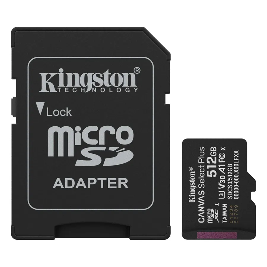 Карта памяти Kingston SDCS3/512GB Canvas Select Plus A1 U3 V30 512GB