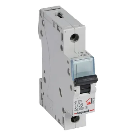 Автоматический выключатель Legrand 404025 1П C 6A TX3 6000 6kA
