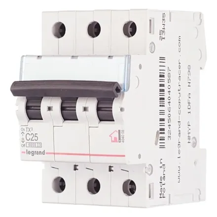 Автоматический выключатель Legrand 404058 3П С 25A TX3 6000 6kA