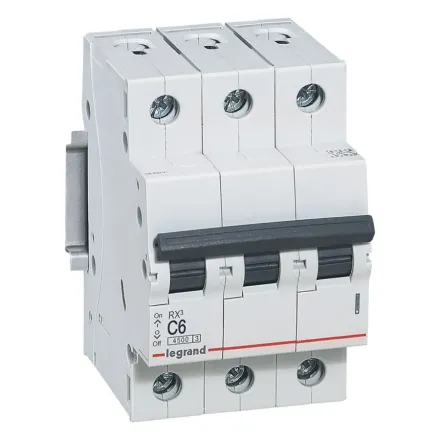 Автоматический выключатель Legrand 419705 3П C 6А RX3 4,5kA