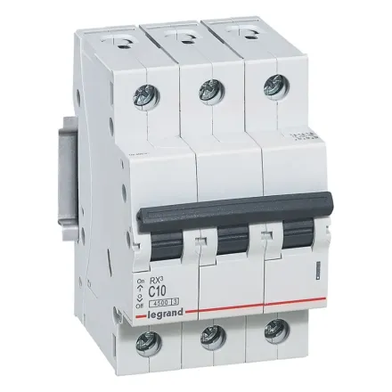 Автоматический выключатель Legrand 419706 3П C 10А RX3 4,5kA