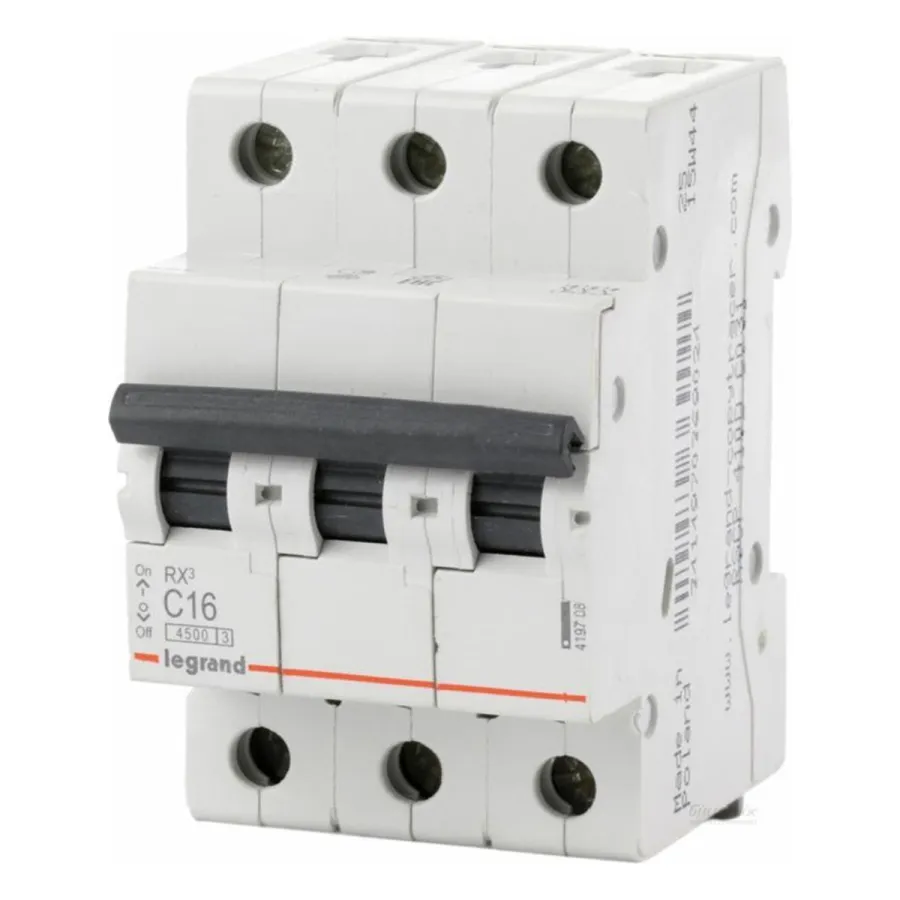 Автоматический выключатель Legrand 419708 3П C 16А RX3 4,5kA