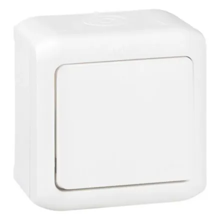 Выключатель без фиксации (кнопка) Legrand Forix 6A 250В IP44 накладной белый