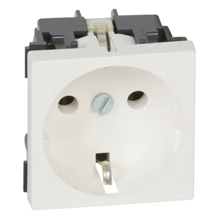 Розетка электрическая Legrand Mosaic 2к+З белая