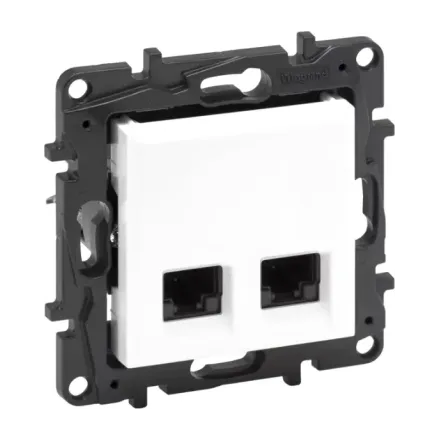 Информационная розетка двойная Niloe Step 2хRJ45 Кат.6 UTP Белый new