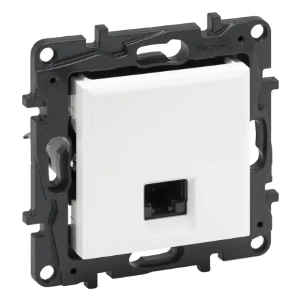 Информационная розетка одинарная Niloe Step RJ45 Кат.6 UTP Белый new