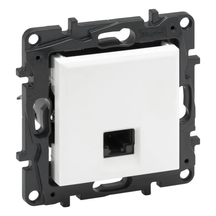 Информационная розетка одинарная Niloe Step RJ45 Кат.6 UTP Белый new