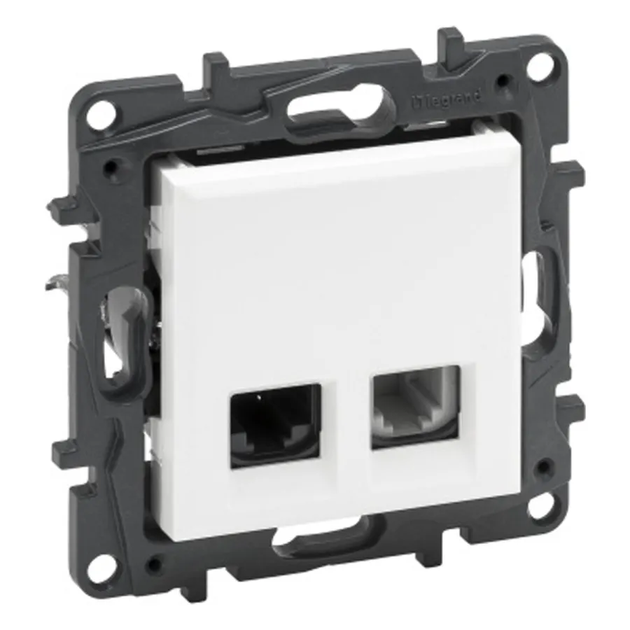 Информационная розетка одинарная Niloe Step RJ11+RJ45 Кат.6e UTP Белый