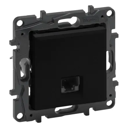 Информационная розетка одинарная Niloe Step RJ45 Кат.6 UTP Чёрный