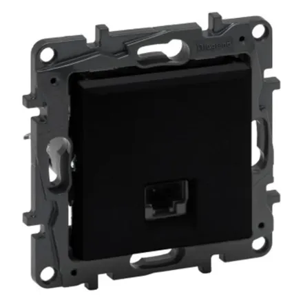 Информационная розетка одинарная Niloe Step RJ45 Кат.5e UTP Чёрный new