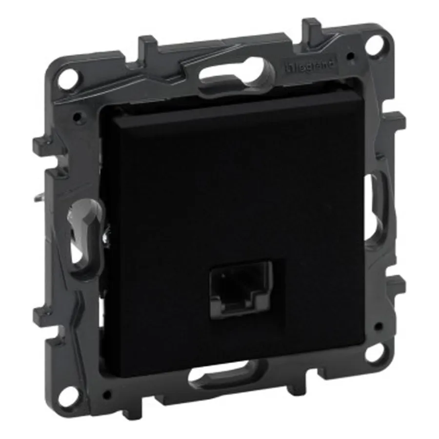 Информационная розетка одинарная Niloe Step RJ45 Кат.5e UTP Чёрный new