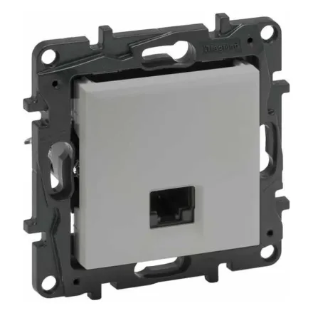 Информационная розетка одинарная Niloe Step RJ45 Кат.5e UTP Алюминий