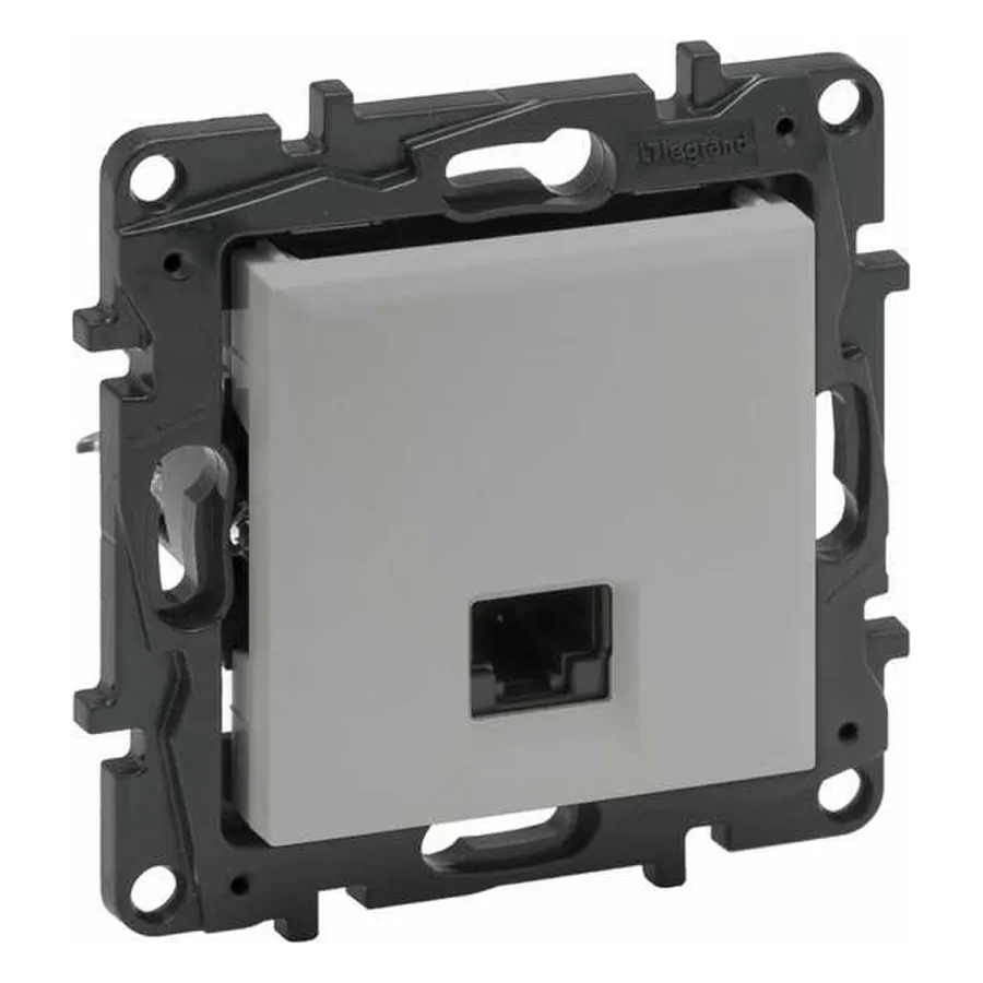 Информационная розетка одинарная Niloe Step RJ45 Кат.5e UTP Алюминий