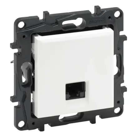 Информационная розетка одинарная Niloe Step RJ45 Кат.5e UTP Белый new