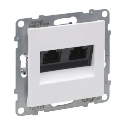 Информационная розетка двойная Suno RJ45 Кат.5e UTP Белый