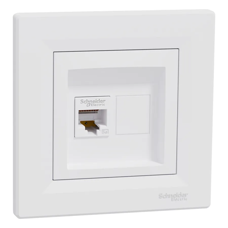 Розетка компьютерная SE EPH4300121 Asfora RJ45 кат. 5e в сборе белый