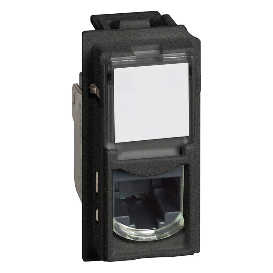 Розетка компьютерная Bticino KG4279C5E Living Now RJ45 cat.5e UTP 1 модуль черный