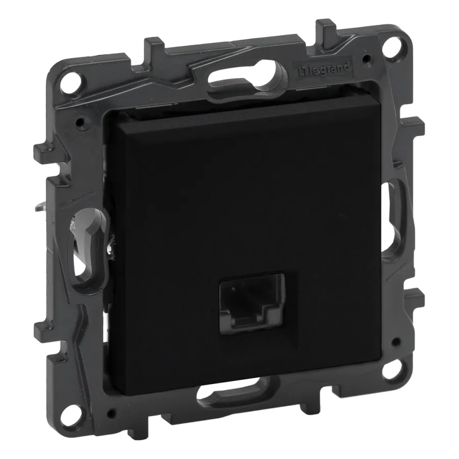 Информационная розетка одинарная Niloe Step RJ45 Кат.6 UTP Чёрный