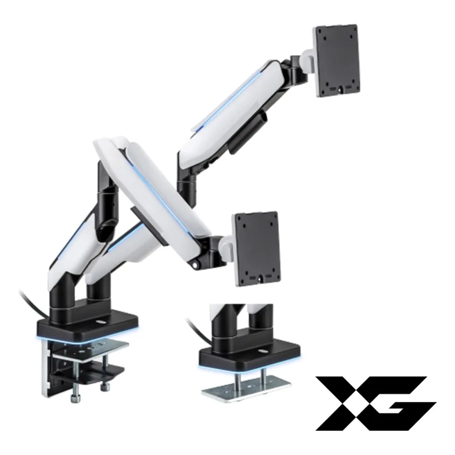 Настольный кронштейн с газлифтом XG MGG-1735D white для 2-х мониторов (17"-35") Белый