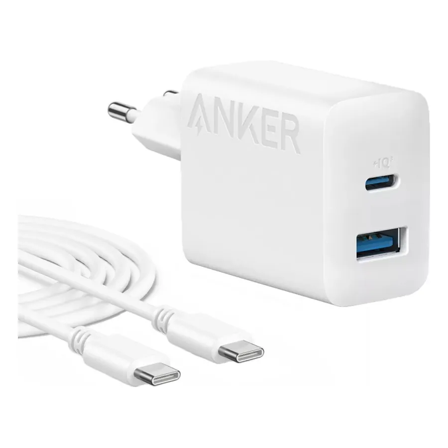 Адаптер питания Anker Charger 20W, 2-Port (в комлпекте кабель Type-c) (B2348G21) Белый