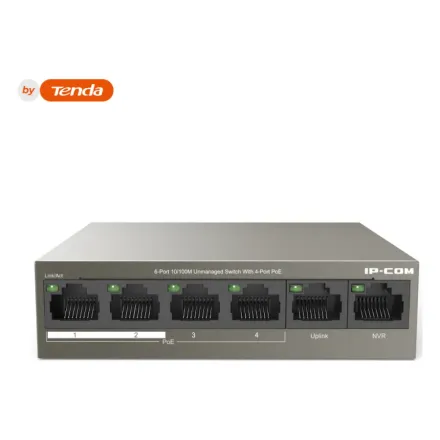 IP-Com F1106P-4-63W PoE-Коммутатор 6-портовый неуправляемый