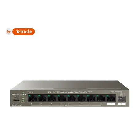 IP-Com G1110PF-8-102W Коммутатор 8-портовый неуправляемый PoE