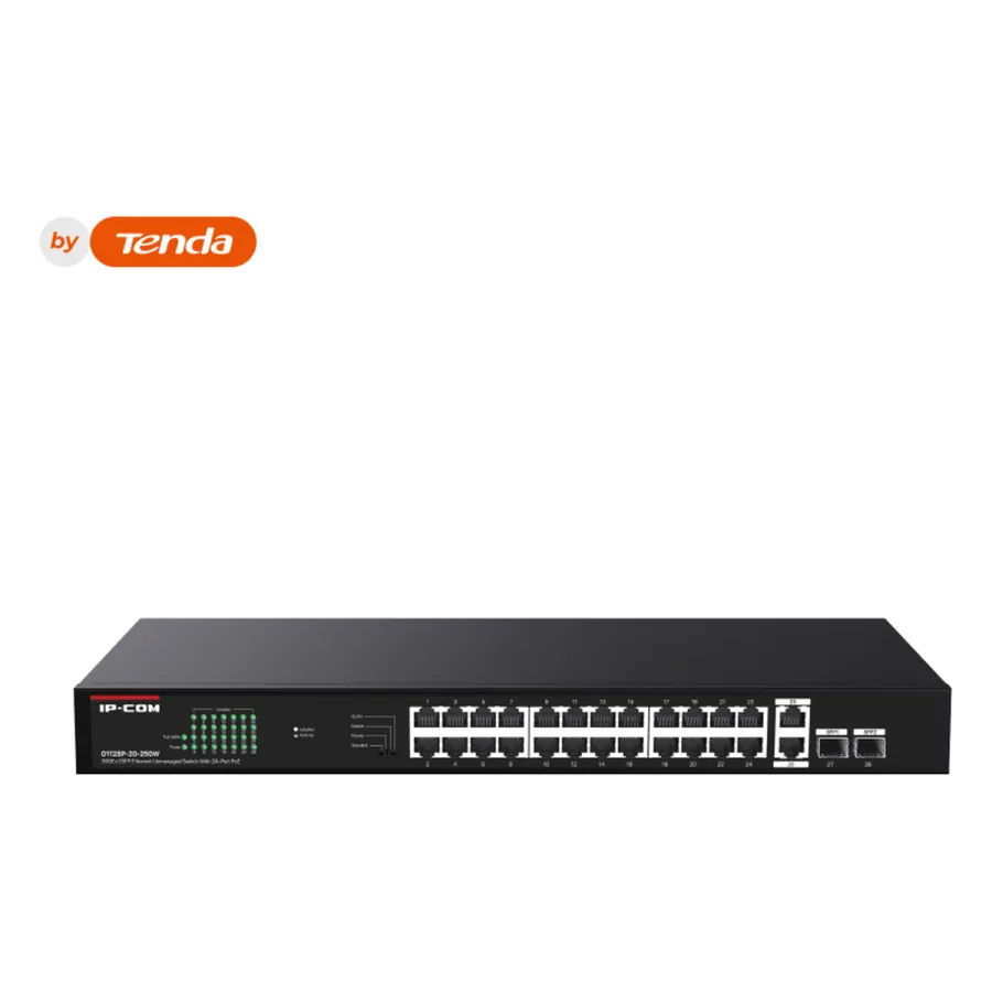 IP-Com G1128P-24-250W Коммутатор 26-портовый неуправляемый PoE