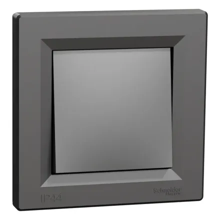 Переключатель одноклавишный SE EPH0400471 Asfora 10AX IP44 в сборе антрацит