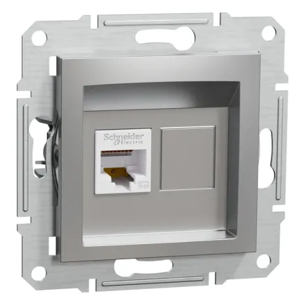 Розетка компьютерная SE EPH4300161 Asfora RJ45 кат.5e механизм алюминий