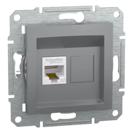 Розетка компьютерная SE EPH4300162 Asfora RJ45 кат.5e механизм сталь