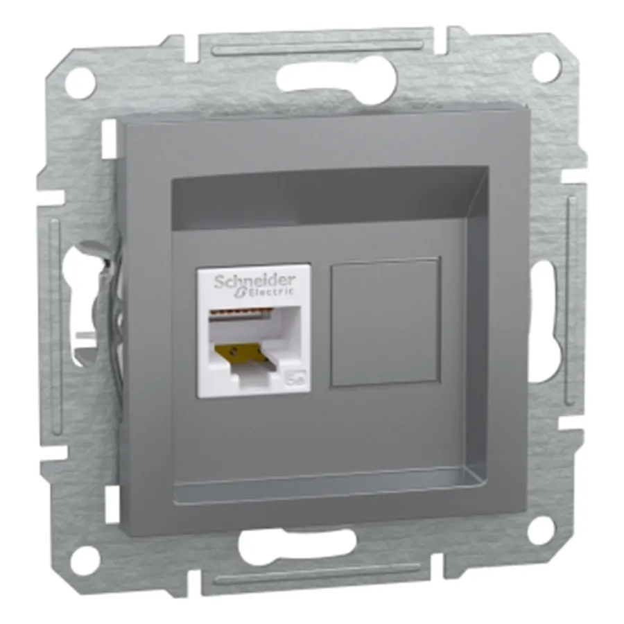 Розетка компьютерная SE EPH4300162 Asfora RJ45 кат.5e механизм сталь