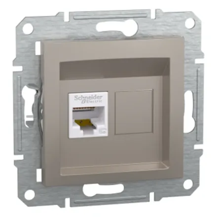 Розетка компьютерная SE EPH4300169 Asfora RJ45 кат.5e механизм бронза