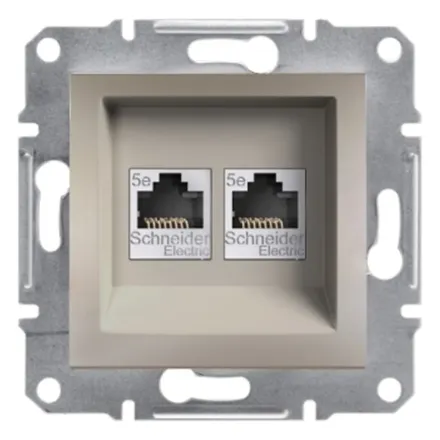 Розетка компьютерная двойная SE EPH4400169 Asfora RJ45 кат.5e механизм бронза