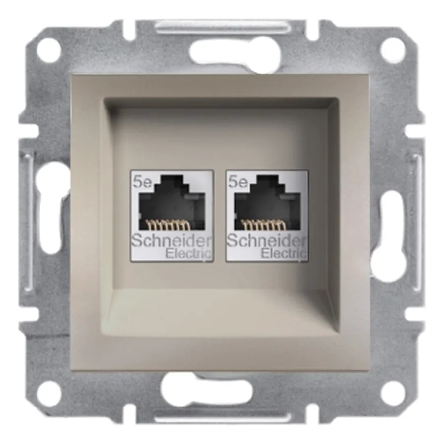 Розетка компьютерная двойная SE EPH4400169 Asfora RJ45 кат.5e механизм бронза