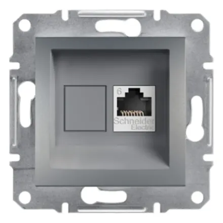 Розетка компьютерная SE EPH4700162 Asfora RJ45 кат.6e механизм сталь