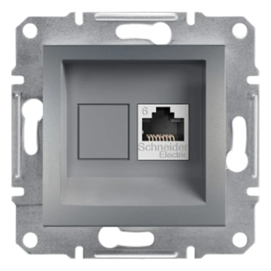 Розетка компьютерная SE EPH4700162 Asfora RJ45 кат.6e механизм сталь