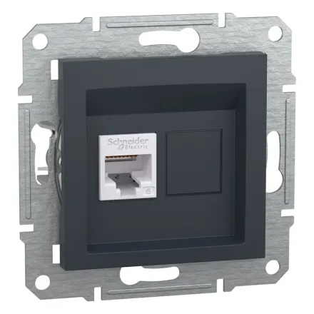 Розетка компьютерная SE EPH4700171 Asfora RJ45 кат. 6 механизм антрацит
