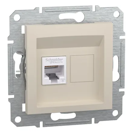 Розетка компьютерная SE EPH4770123 Asfora RJ45 кат. 6 механизм кремовый