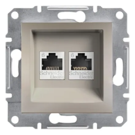Розетка компьютерная двойная SE EPH4800169 Asfora RJ45 кат.6e механизм бронза