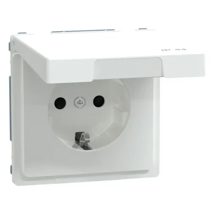 Розетка MERTEN MTN2314-6035 D-Life 16А с з/к с крышкой IP44 белый лотос