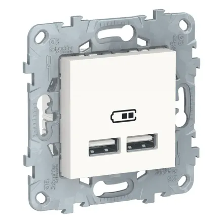 Розетка USB SE NU541818 Unica New 2-местная 2100 мА белый