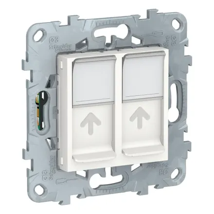 Розетка RJ45 SE NU542018 Unica New двойная категория 5е UTP белый