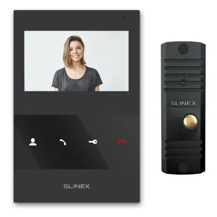 Slinex KIT SQ-04M цвет черный + ML-16HD цвет черный. Комплект домофона 4" + панель вызова