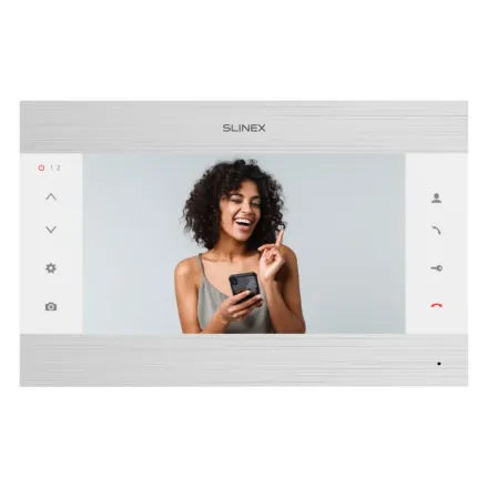 Slinex SL-10MHD цвет серебро + белый. 10" Домофон с программной детекцией движения и функцией памяти